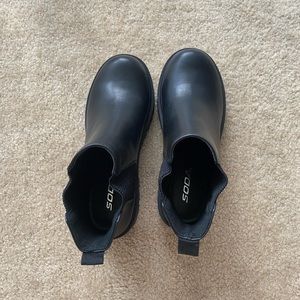 Black Leather Booties